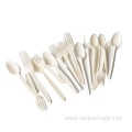 Biodegradable disposable cornstarch cutlery sets